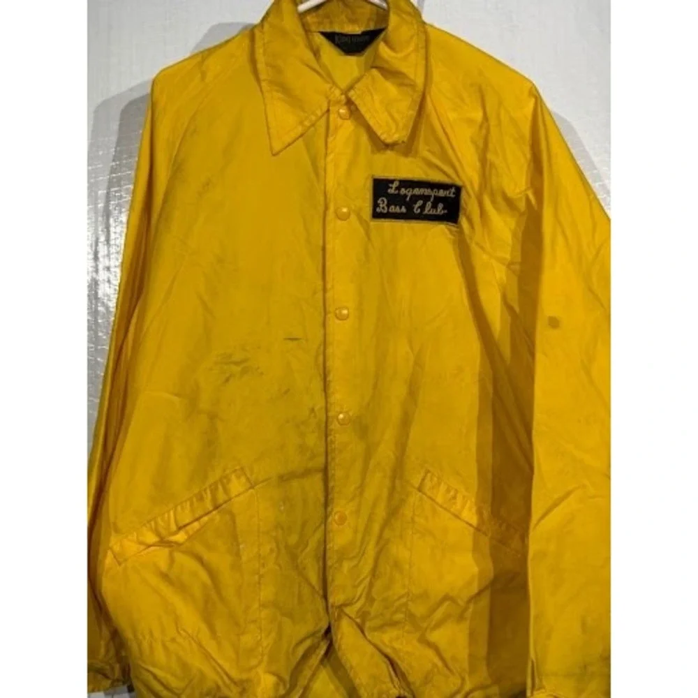 Vintage King Louie Coach Jacket 1973 Buccaneer Bass Club Yellow Large 44-46